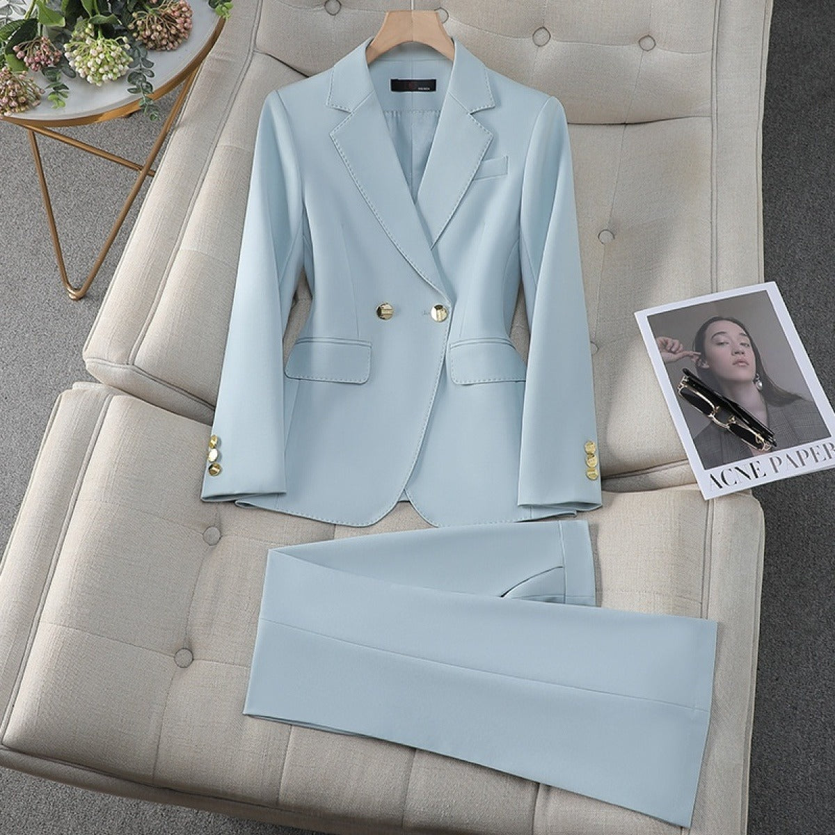 Stylish Lapel Collar Blazer Set for Women | Perfect for Formal Occasions