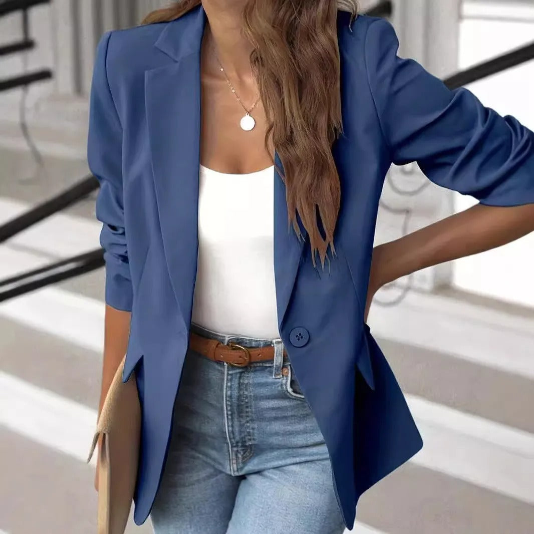 Women's Solid Blazer with Side Pockets