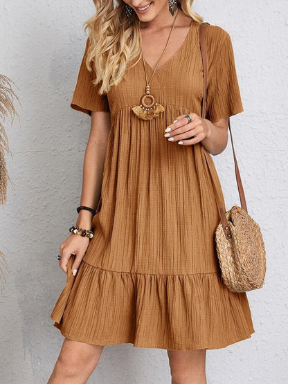Women's Summer Casual Mini Dress with Elastic Waist | Ideal for Summer