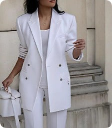 Women's Elegant Office Blazer and Pants Co ords Set | Ideal for Spring/Summer