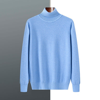 Men's Comfortable Solid Colour Knitted Turtleneck Jumper | Ideal for Autumn/Winter