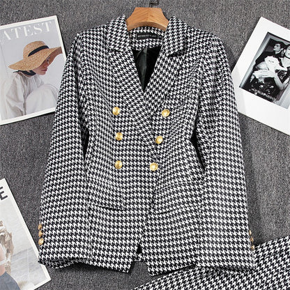 Women's Tweed Blazer Coat with Buttons and Pockets | Perfect for Casual days