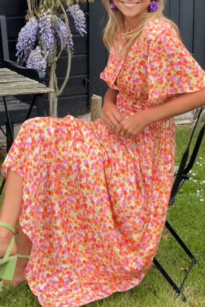 Women's Elegant Lightweight Maxi Dress with Floral Design