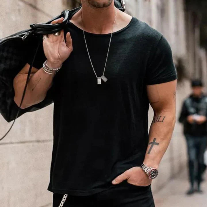 Men's Comfortable Cotton T-Shirt with Crew Neck