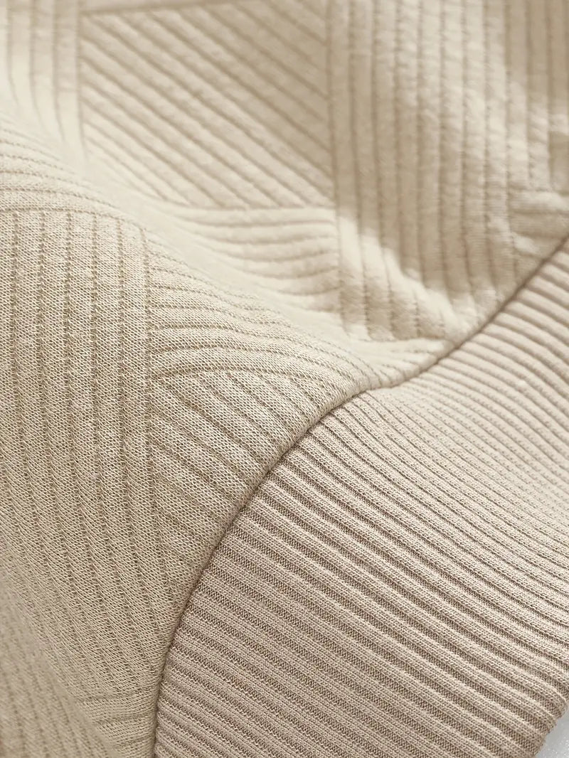 Men's Quarter Zip Jumper with Collar and Geometric Pattern | Ideal for Winter