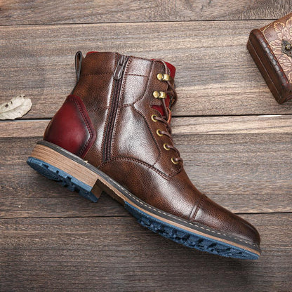 Men's Classic Elegant Leather Oxford Boots with Cushioned Insoles