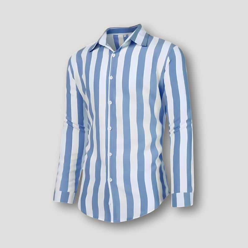 Alfred - Vertical Stripe Long Sleeve - Casual - Formal Style - Everyday Wear