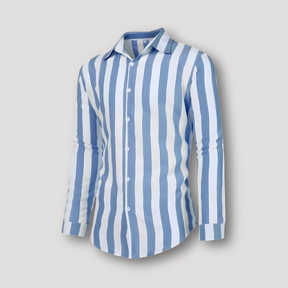 Alfred - Vertical Stripe Long Sleeve - Casual - Formal Style - Everyday Wear