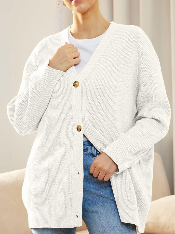 Women's Stylish Loose Knitted Cardigan with Buttons | Ideal for Autumn/Winter