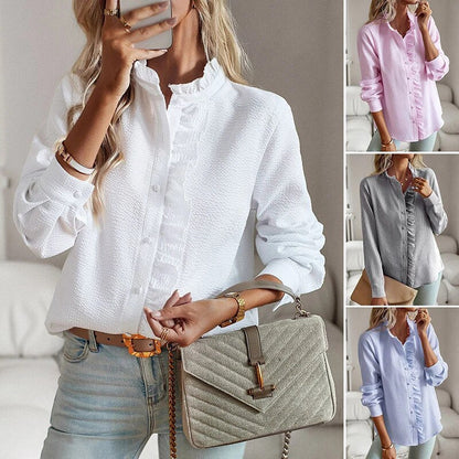 Women's Elegant High-Quality Long Sleeve Blouse with Chic Cut