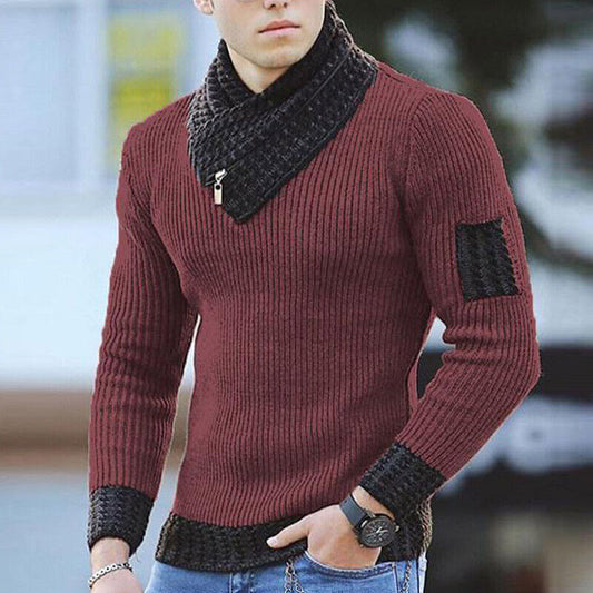 Men's Cashmere Turtleneck Sweater with Scarf | Ideal for Winter