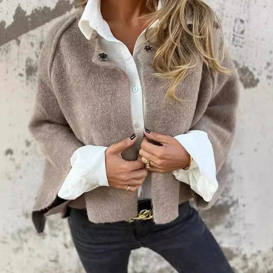 Women's Casual Warm Cashmere Loose Winter Jacket with Single Buckle | Perfect for Casual Days