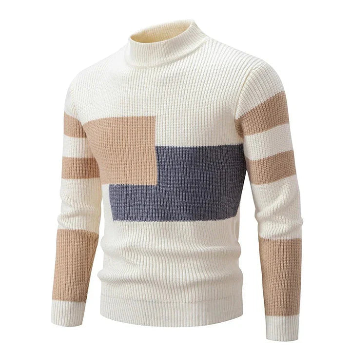 Men's Cozy Block Color Knittted Jumper | Ideal for Winter