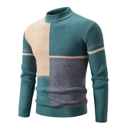 Men's Cozy Block Color Knittted Jumper | Ideal for Winter