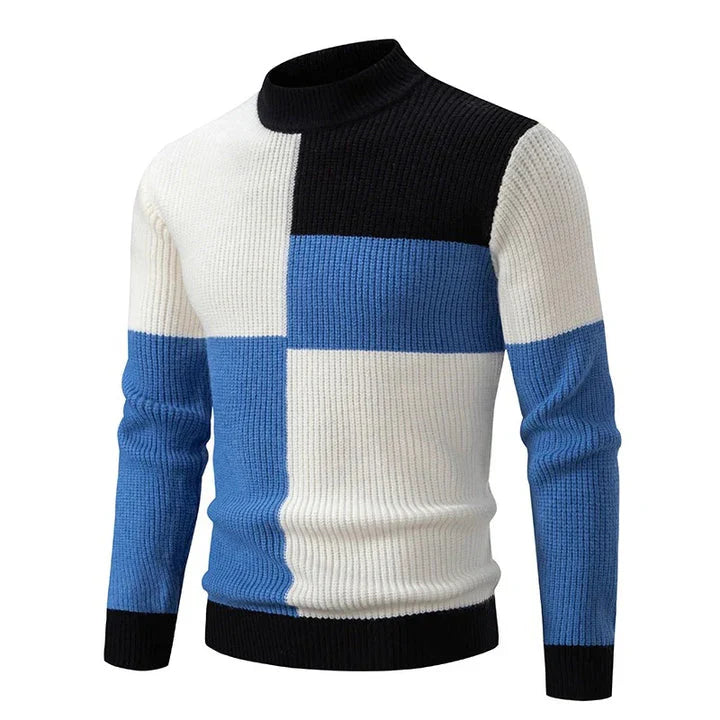 Men's Cozy Block Color Knittted Jumper | Ideal for Winter