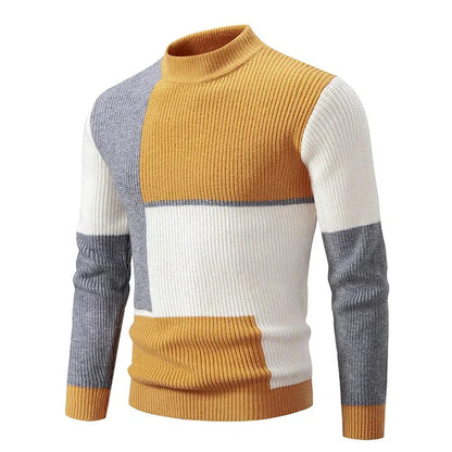 Men's Cozy Block Color Knittted Jumper | Ideal for Winter