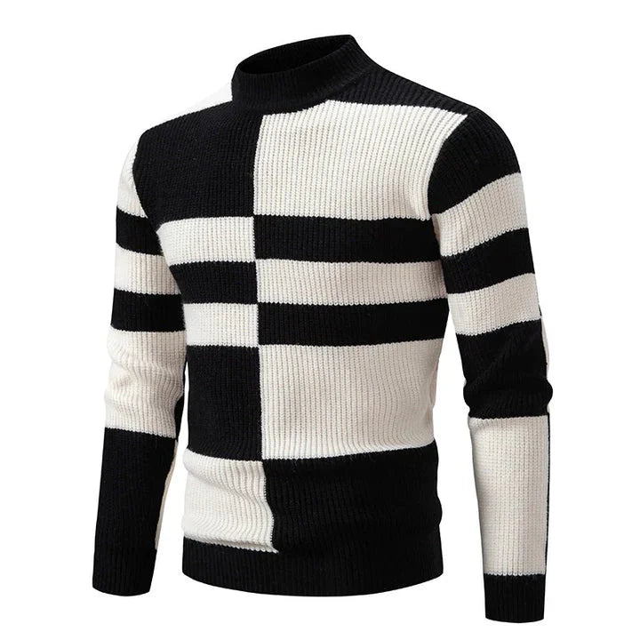 Men's Cozy Block Color Knittted Jumper | Ideal for Winter