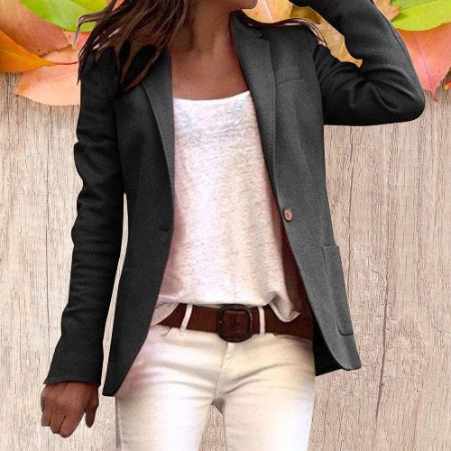 Women's Slim-fit solid-color blazer with button and pockets | Perfect for Casual days