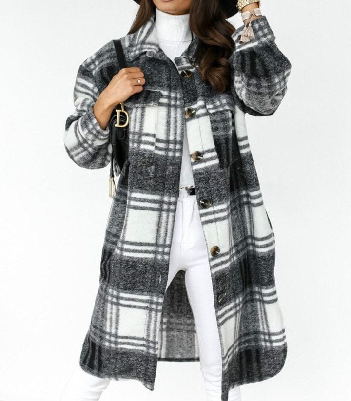 Laura - Flannel Jacket - Chic - Modern Style - Ideal for Winter