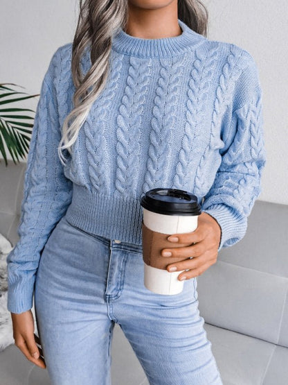 Women's Classic Cropped Cable Knit Jumper | Ideal for Winter