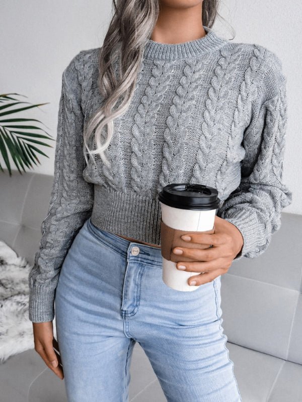 Women's Classic Cropped Cable Knit Jumper | Ideal for Winter