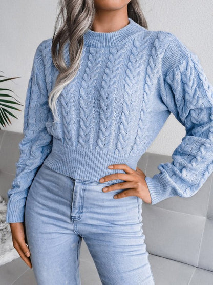 Women's Classic Cropped Cable Knit Jumper | Ideal for Winter