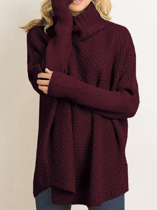 Women's Stylish and Comfortable Wine Red Cashmere Turtleneck Jumper | Ideal for Winter